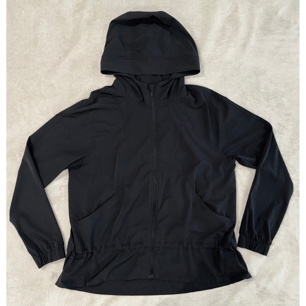 Lululemon Pack It Up Jacket Lightweight Cinch Waist Hooded Windbreaker Black M